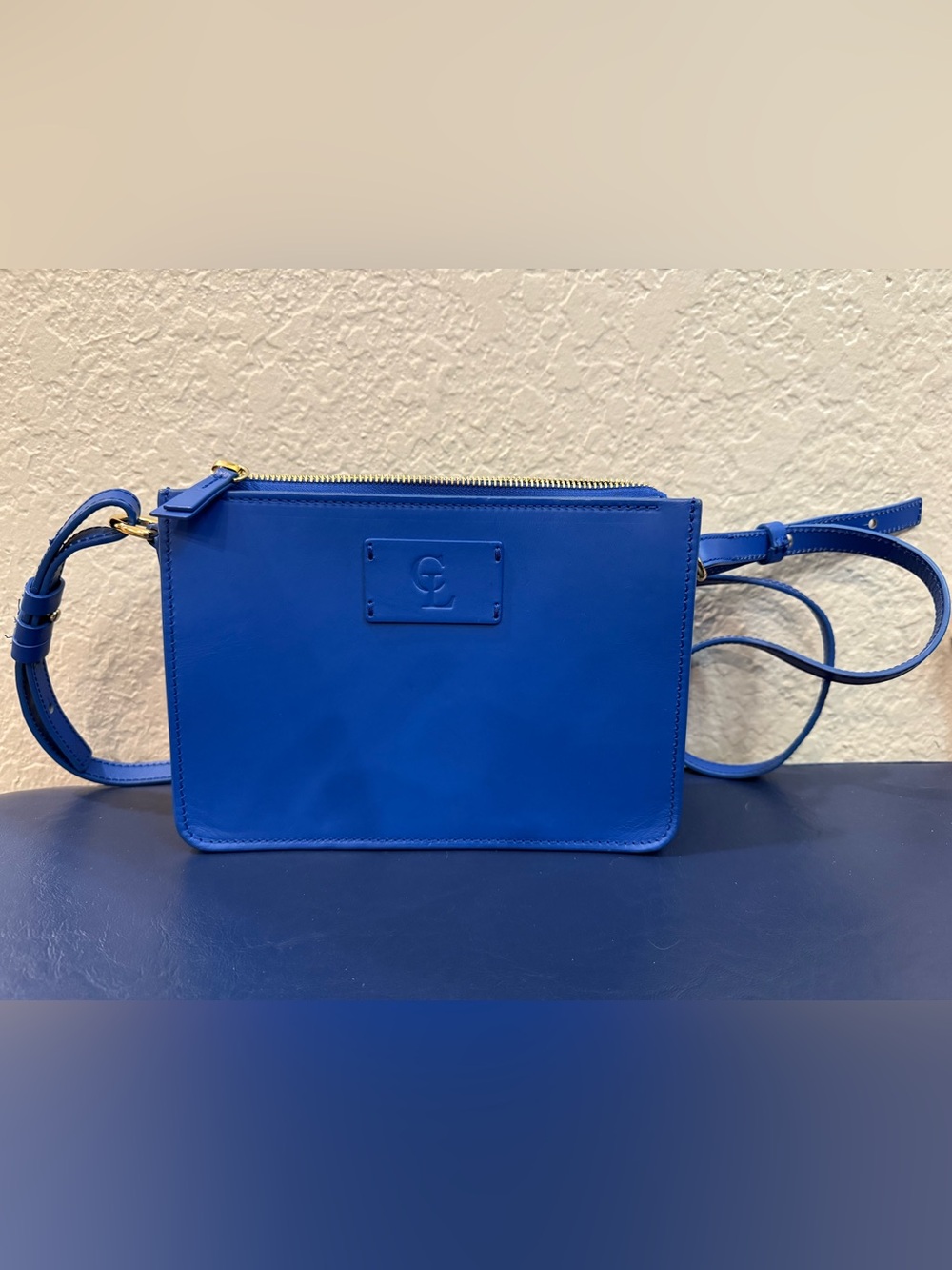 Celine Lefebure Paris Cobalt Blue Leather Crossbody Bag